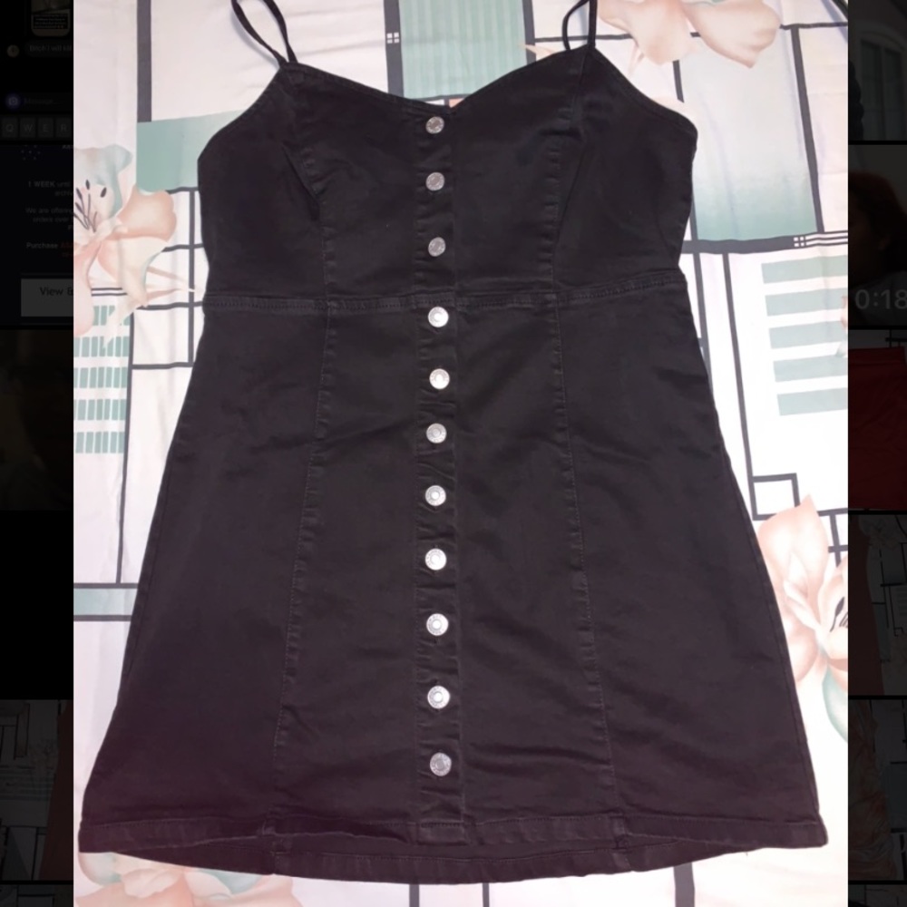 Black Button Up Jean Dress